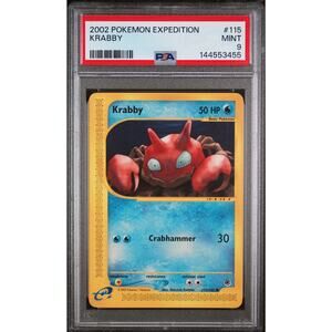 PSA 9 MINT Krabby 115/165 Pokémon Expedition 2002 Non Holo E-Reader Graded Card